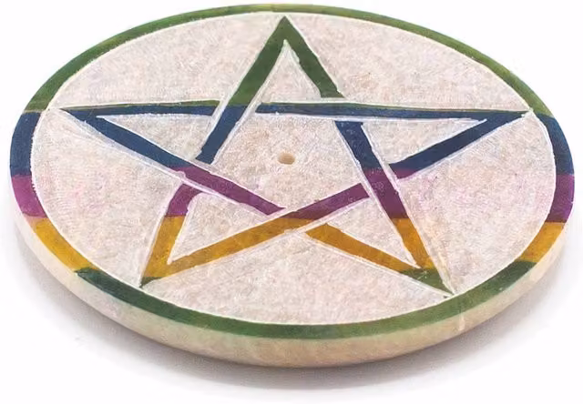 KDMD Multicolour Soapstone Disc Incense Holder, 8cm Diameter – 1