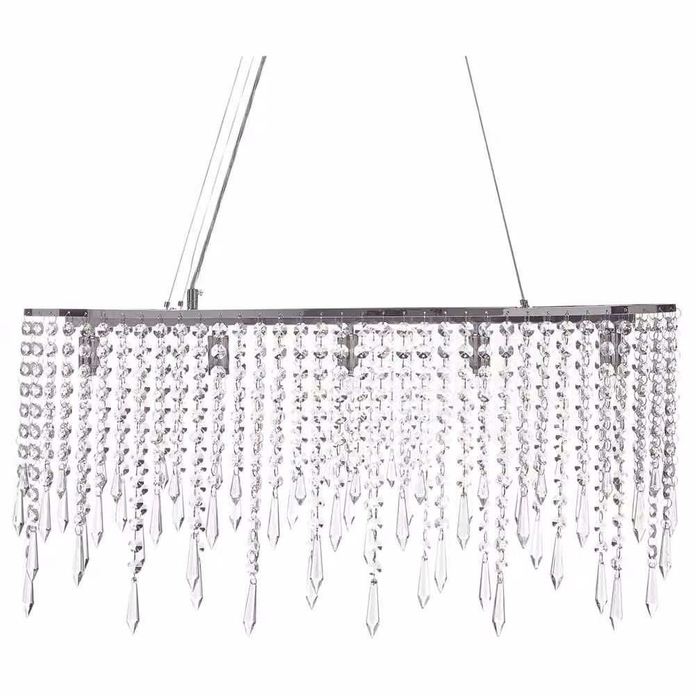 Wyld and Coco Crystal Chandelier in Silver with Chrome Finish and Adjustable Height – 2