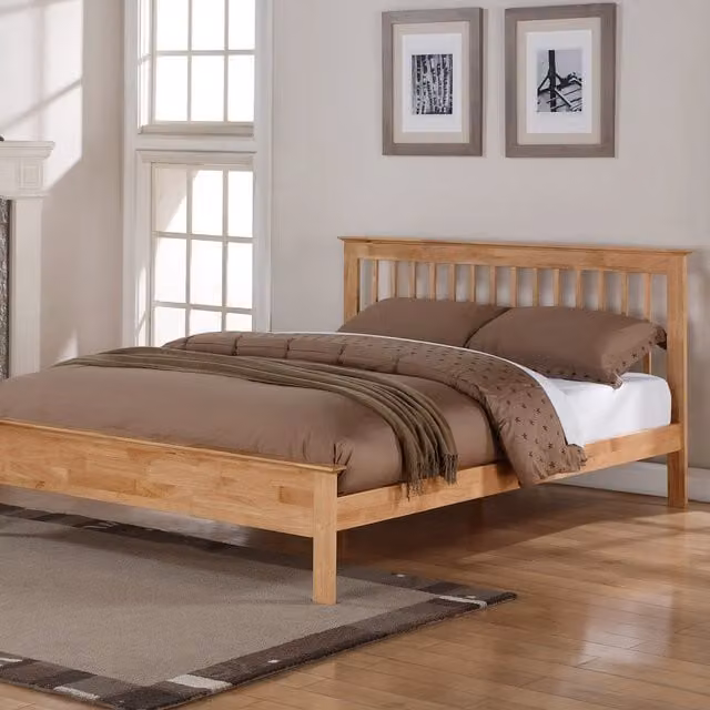 Flintshire Furniture Pentre Solid Oak Bed in Brown, King Size (180 x 200 cm)