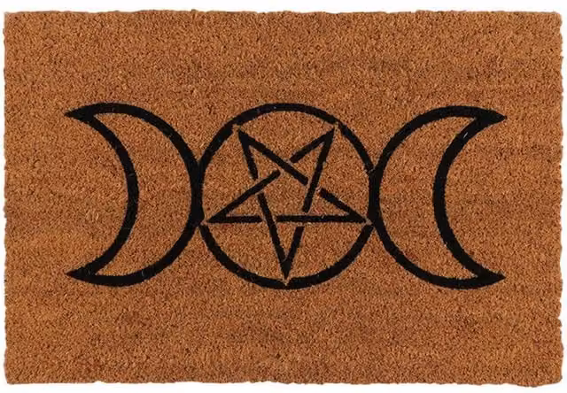 KDMK Natural Coir Triple Moon and Stars Doormat - Brown