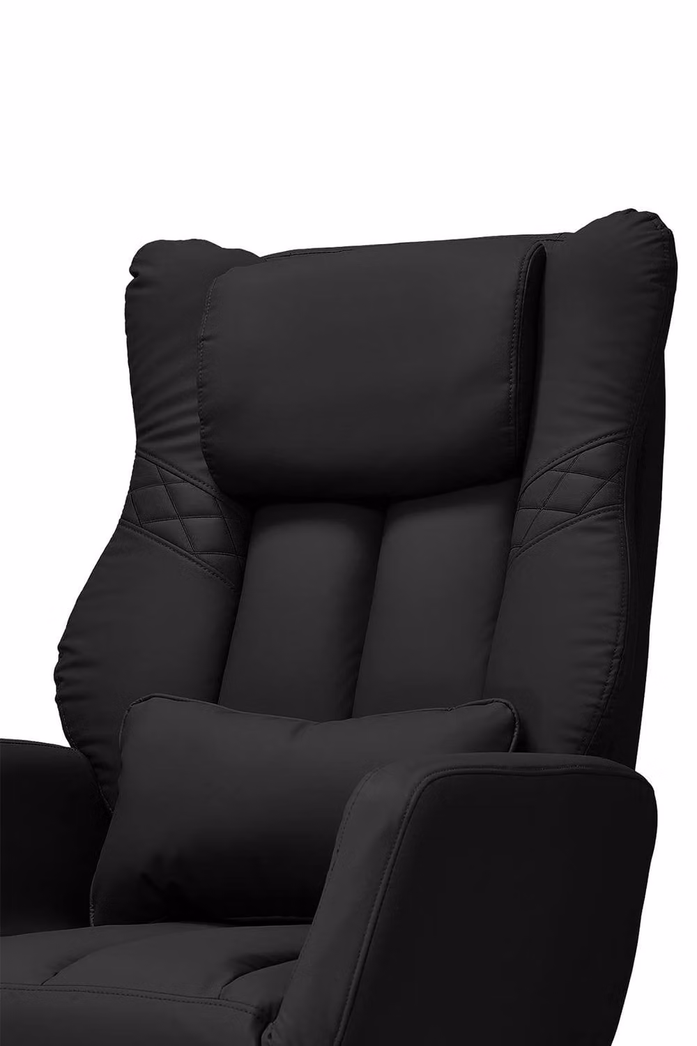 Living and Home Ergonomic Reclining Office Chair with Footrest and Flip-up Armrests in Black Synthetic Leather – 5
