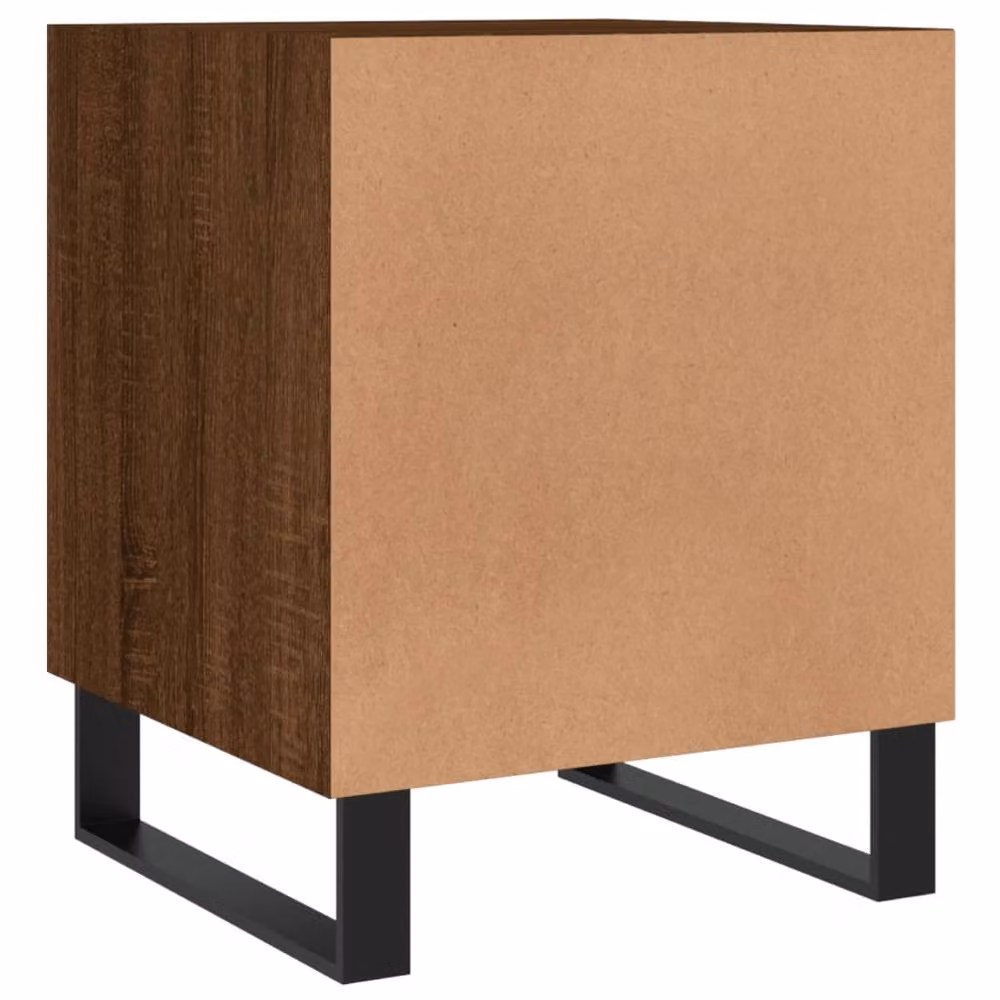 Berkfield Home Set of 2 Modern Brown Oak Bedside Cabinets, W/D/H: 40 x 40 x 50 cm – 6
