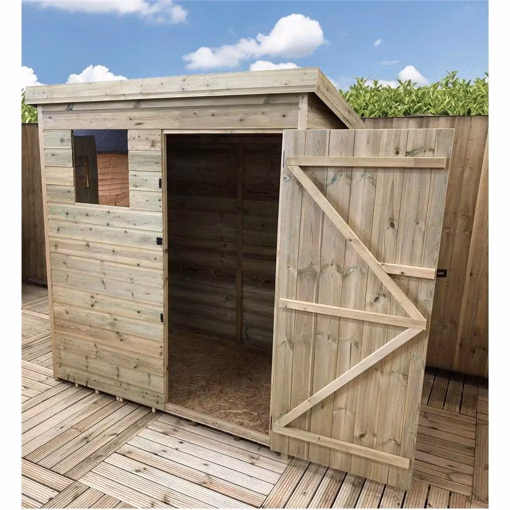 Marlborough Natural Pressure Treated Pent Garden Shed with Single Door – 2