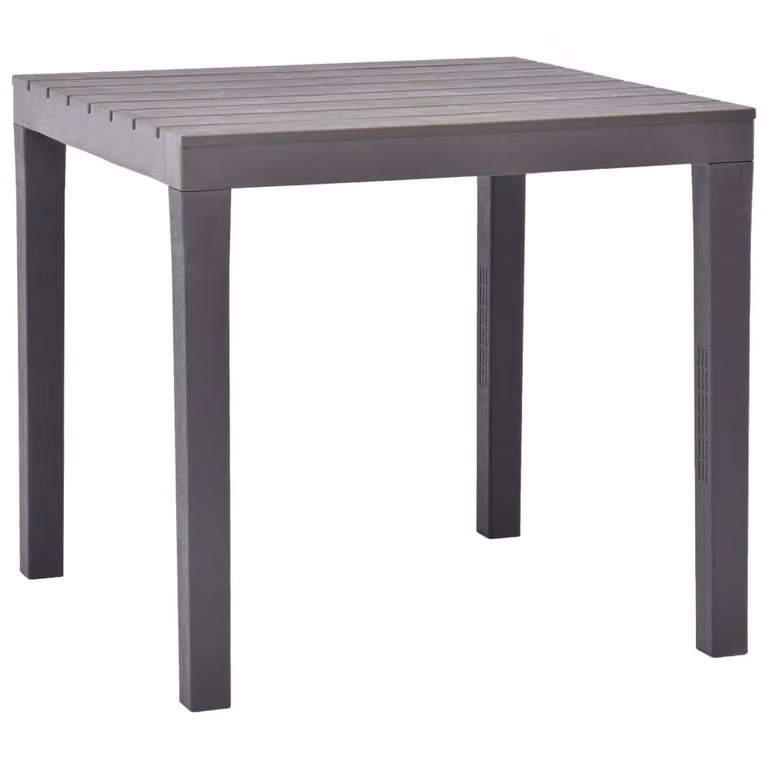 Berkfield Home Garden Table and 2 Benches Set in Taupe Brown Plastic