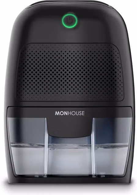 MONHOUSE Portable Electric Dehumidifier and Compact Moisture Absorber, 600ml, Black