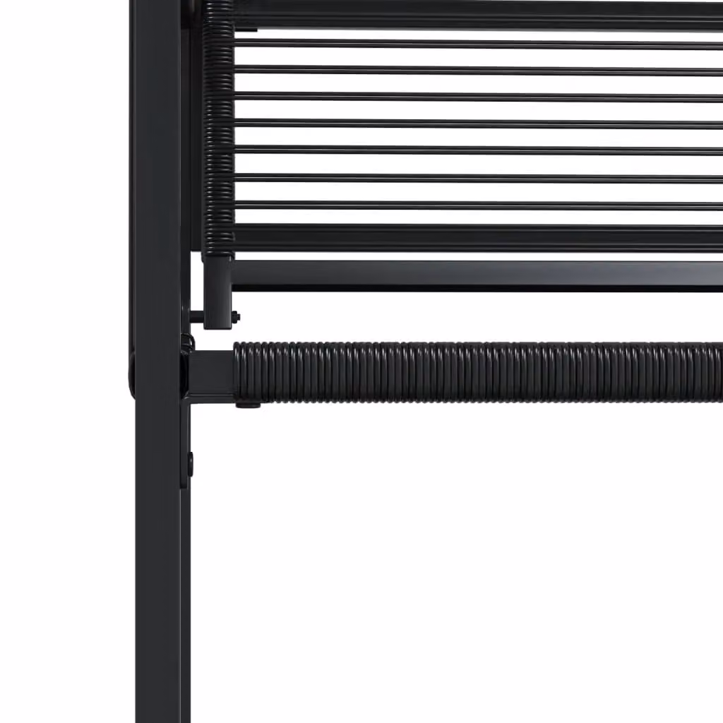 Berkfield Home Set of 4 Black Poly Rattan and Metal Garden Chairs – 3