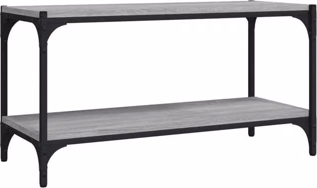Berkfield Home Grey Sonoma TV Cabinet in Engineered Wood and Steel, W/D/H: 80 x 33 x 41 cm