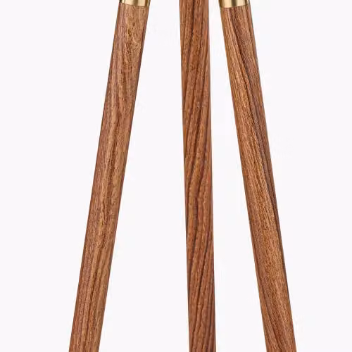 Ruma Industrial Metal and Wood Tripod Floor Lamp in Brown – 2