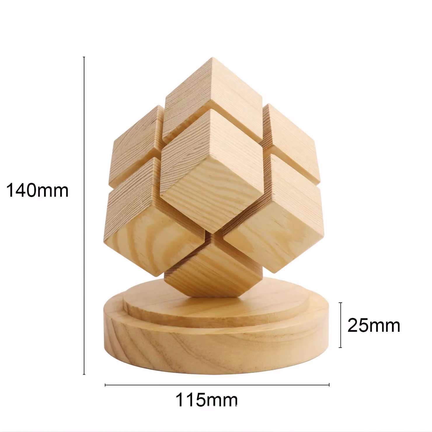 Leaper Creative 4th-order Rubik Cube Night Light in Beige Wood – 2