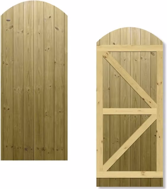 Premier Garden Supplies Interlocked Tongue Groove Arch Top Pedestrian Garden Gate, Pressure Treated, Width: 75 cm