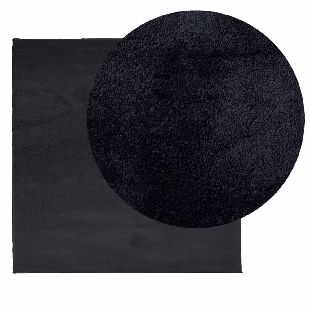 Berkfield Home OVIEDO Short Pile Square Rug in Black, W/D: 240 x 240 cm – 3