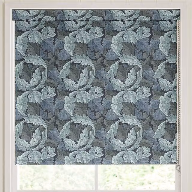 William Morris At Home Acanthus Translucent Made to Measure Roller Blind in Blue Floral Polyester