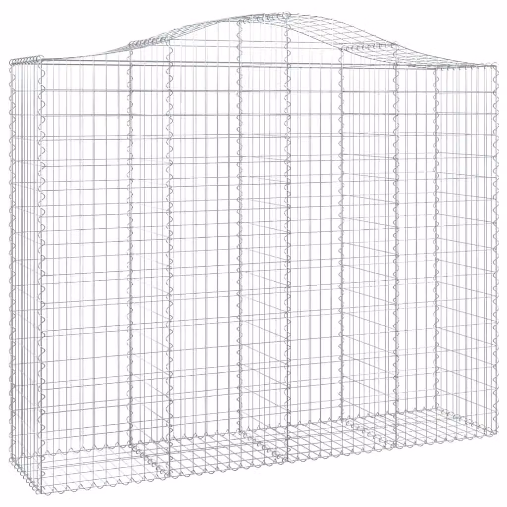 Berkfield Home Arched Gabion Basket in Silver Galvanised Steel, W: 200 cm, D: 50 cm, H: 160-180 cm – 2