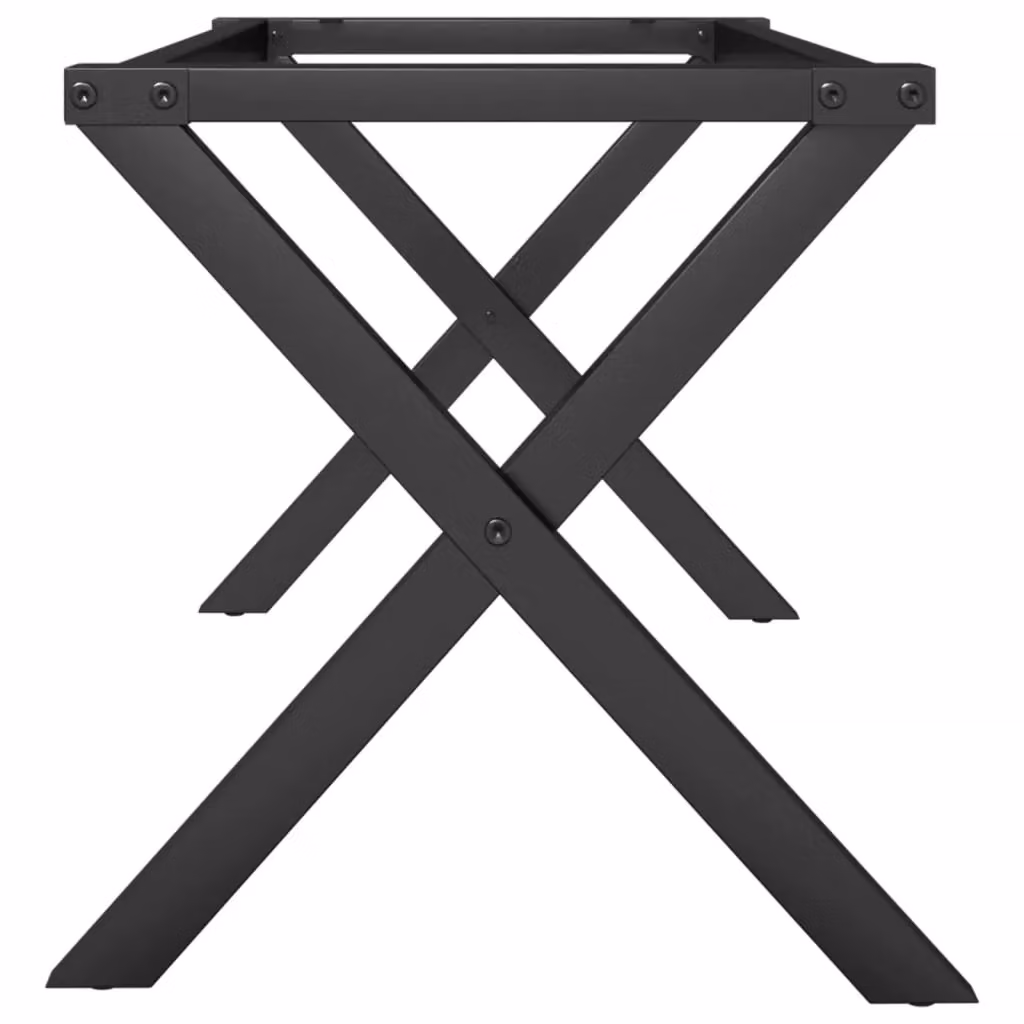 Berkfield Home X-Frame Coffee Table Legs in Matt Black Steel, W/D/H: 70 x 30 x 43 cm – 3