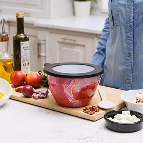 S'well Rose Agate Salad Bowl Kit, 1.9 l, Pink – 3