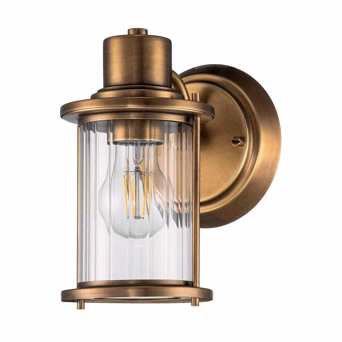 Quoizel Riggs Wall Lamp in Weathered Brass and Yellow Glass, IP44 Rated for Bathroom Use – 2