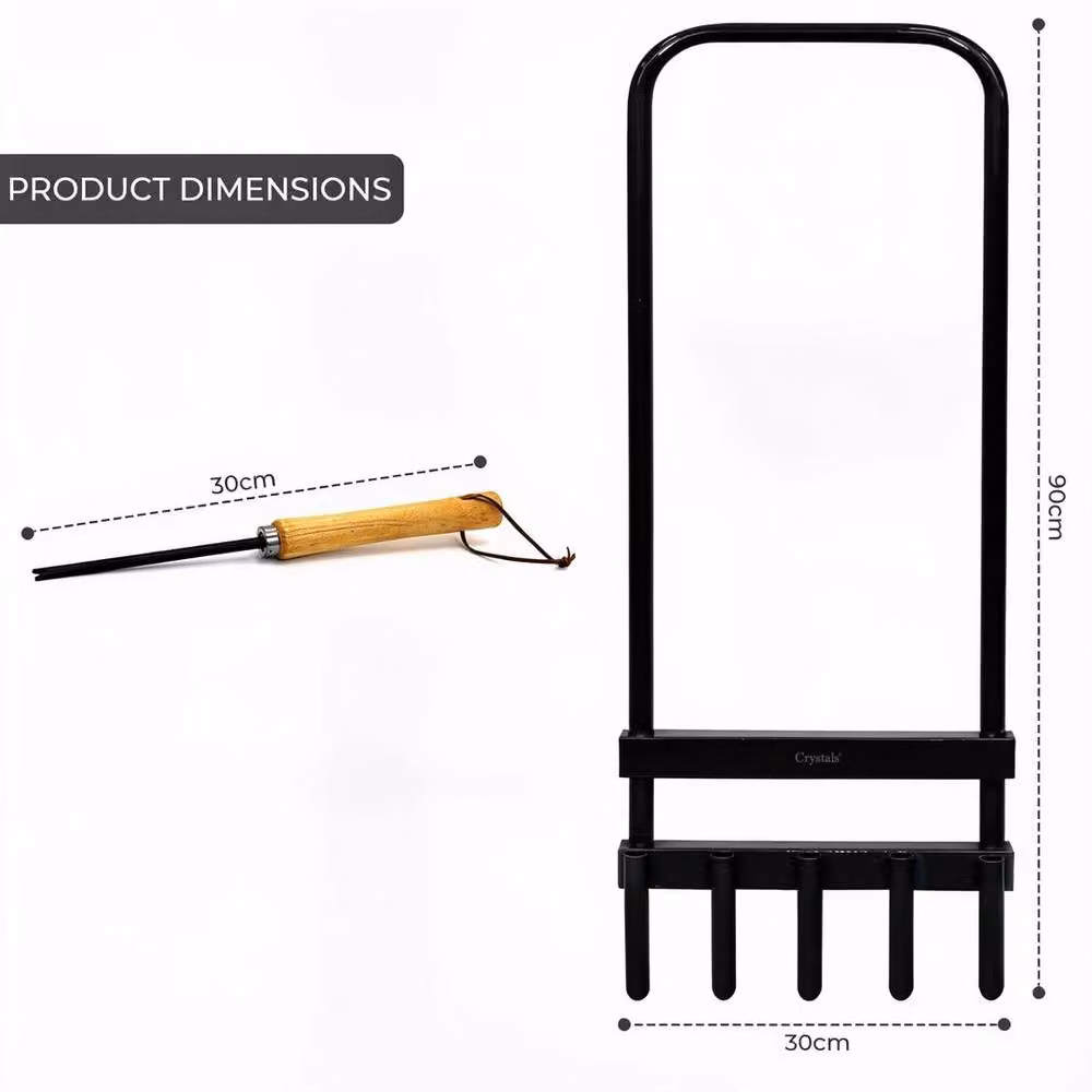 FLAVORA Manual 5 Spike Hollow Tine Lawn Aerator in Black – 2
