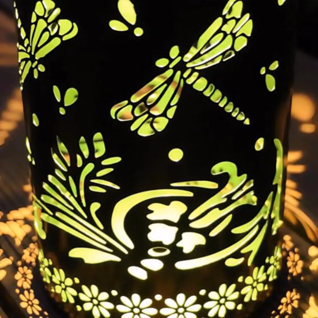 Bright Zeal 2-Piece Metal Solar Dragonfly Lanterns in Black – 6