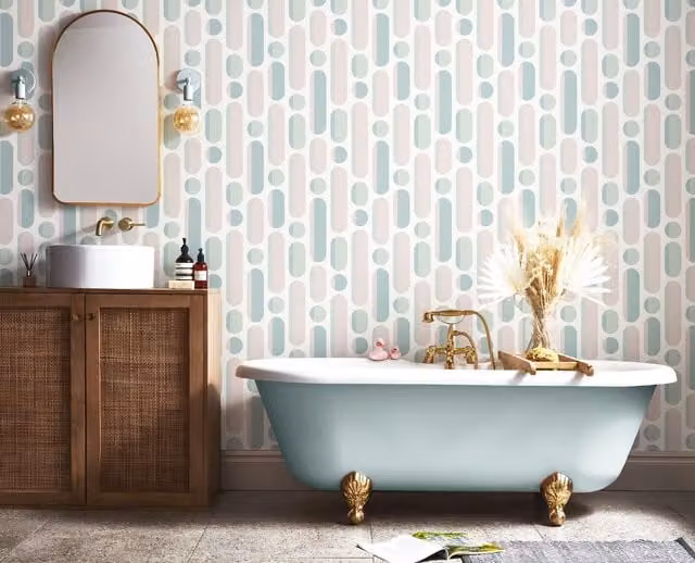 Graham & Brown Envy Morse Pink Geometric Botanical Wallpaper – 2