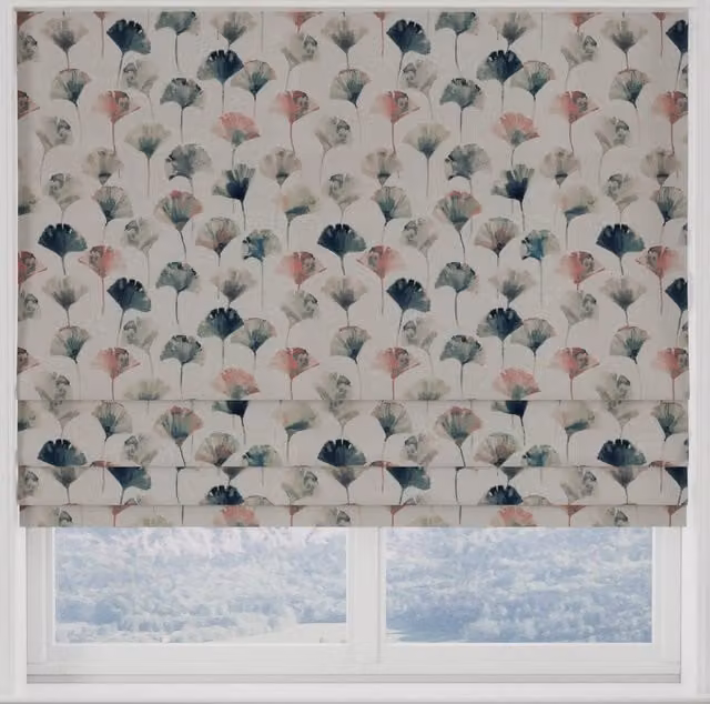 Terrys Camarillo Made to Measure Blackout Roman Blind in Pink Multicolour Floral Nature Design