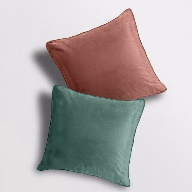 Velosso Luna Pink Velvet Filled Square Cushion, W/D/H: 43 x 43 x 43 cm