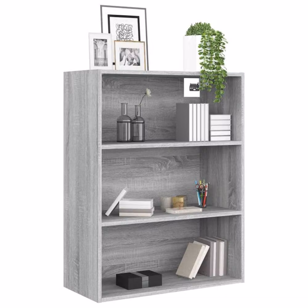 Berkfield Home Hanging Wall Cabinet in Grey, W/D/H: 69.5 x 32.5 x 90 cm – 2