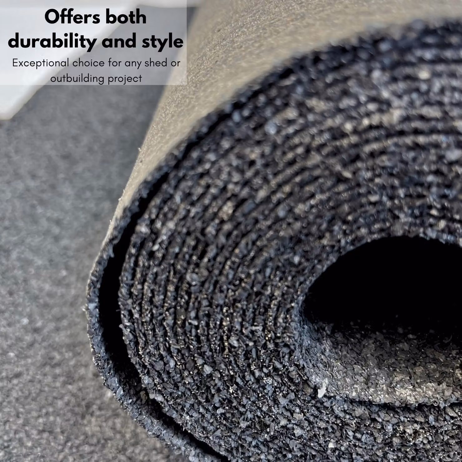 Novecrafto Heavy-Duty Mineral Shed Roofing Felt, Standard Grade, Black, W: 1 m, L: 5 m – 5