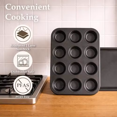 Carter & Clay 6 Piece Non-Stick Steel Baking Set in Grey and Black – 5