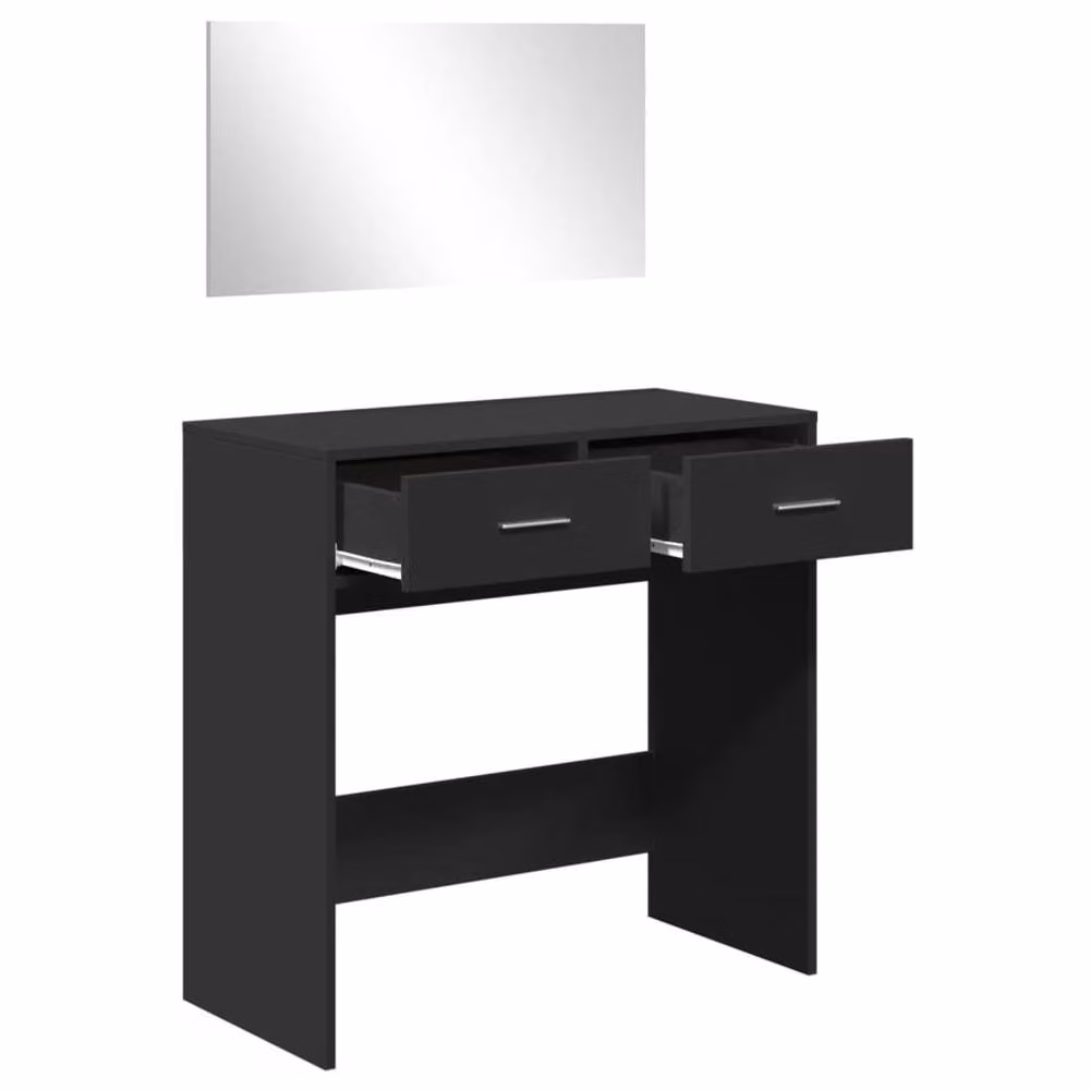 Berkfield Home Modern Dressing Table with Mirror in Black, W/D/H: 80 x 39 x 80 cm – 3