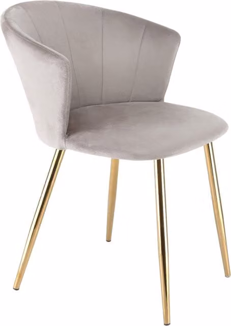 RayGar Modern Taupe Velvet Accent Chair with Metal Legs