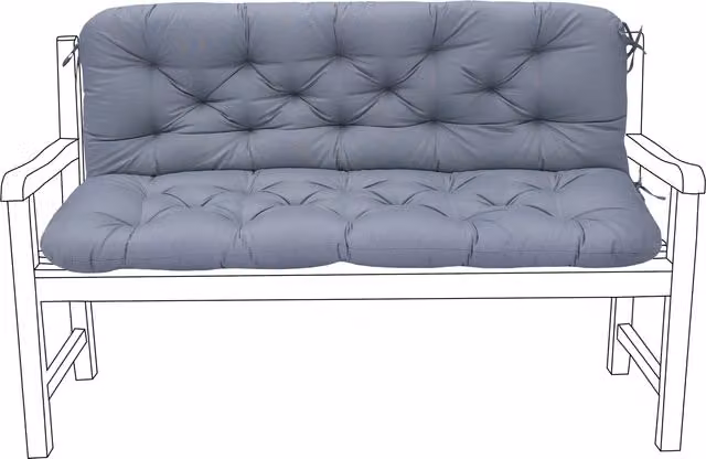 Gardenista 2-3 Seater Outdoor Garden Bench Seat Cushion with Back Pad, Grey, Width: 150 cm