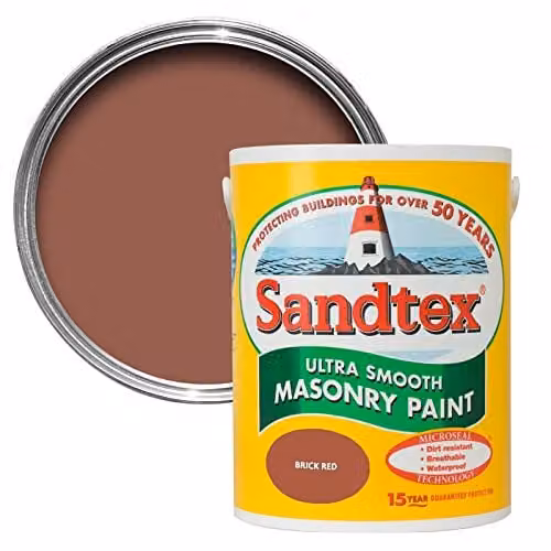 Sandtex Microseal Smooth Masonry Paint, Red, 1 l