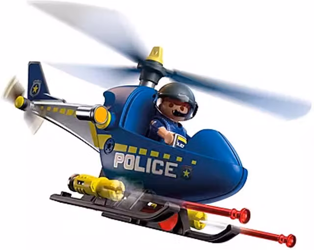 Playmobil Police Helicopter Playset in Blue