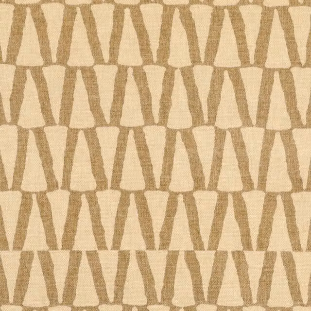 ANTE DECOR Elton Graphic Fabric Sandcastle Cushion in Beige Cotton