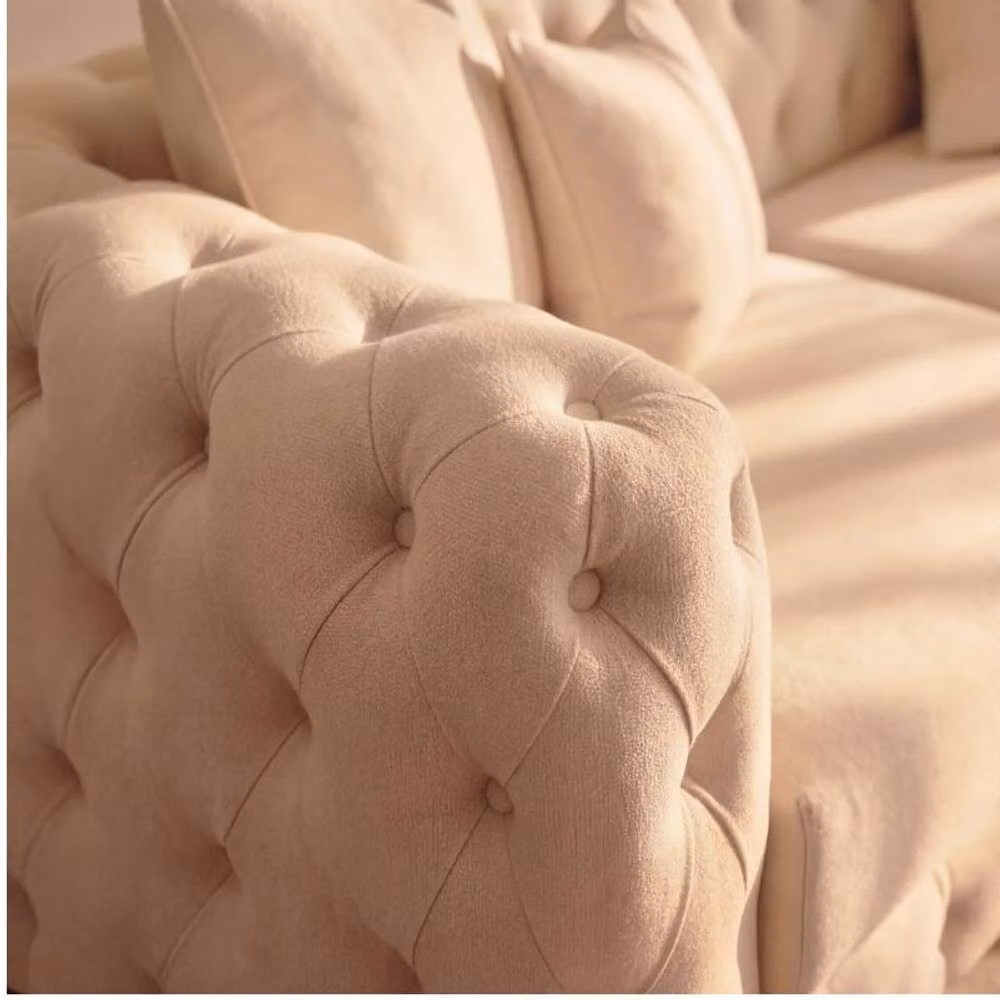 Sofaya Monaco 4 Seater Chesterfield Corner Sofa in Cream Velvet with Left Hand Chaise – 2