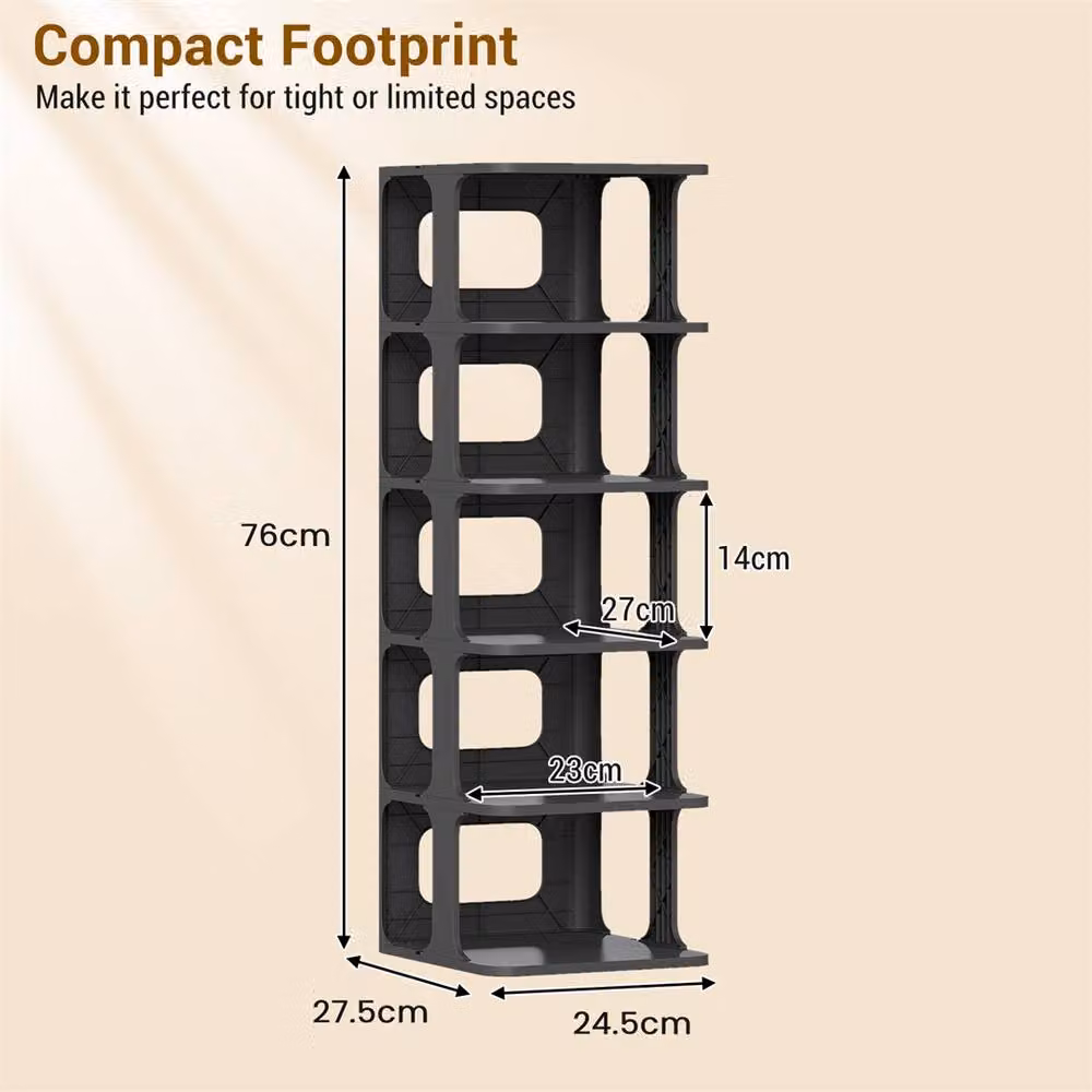 FORGEVIO 6-Tier Stackable Shoe Rack in Black – 2