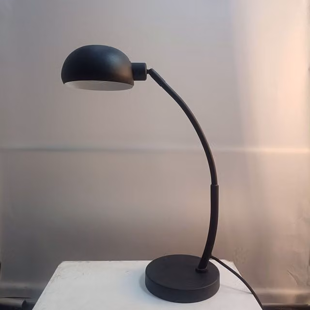 Lighting123 Modern Black Metal Dome Task Table Lamp