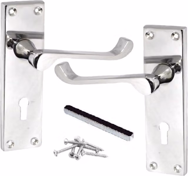 Betley Butterfly Door Handles in Chrome and Silver