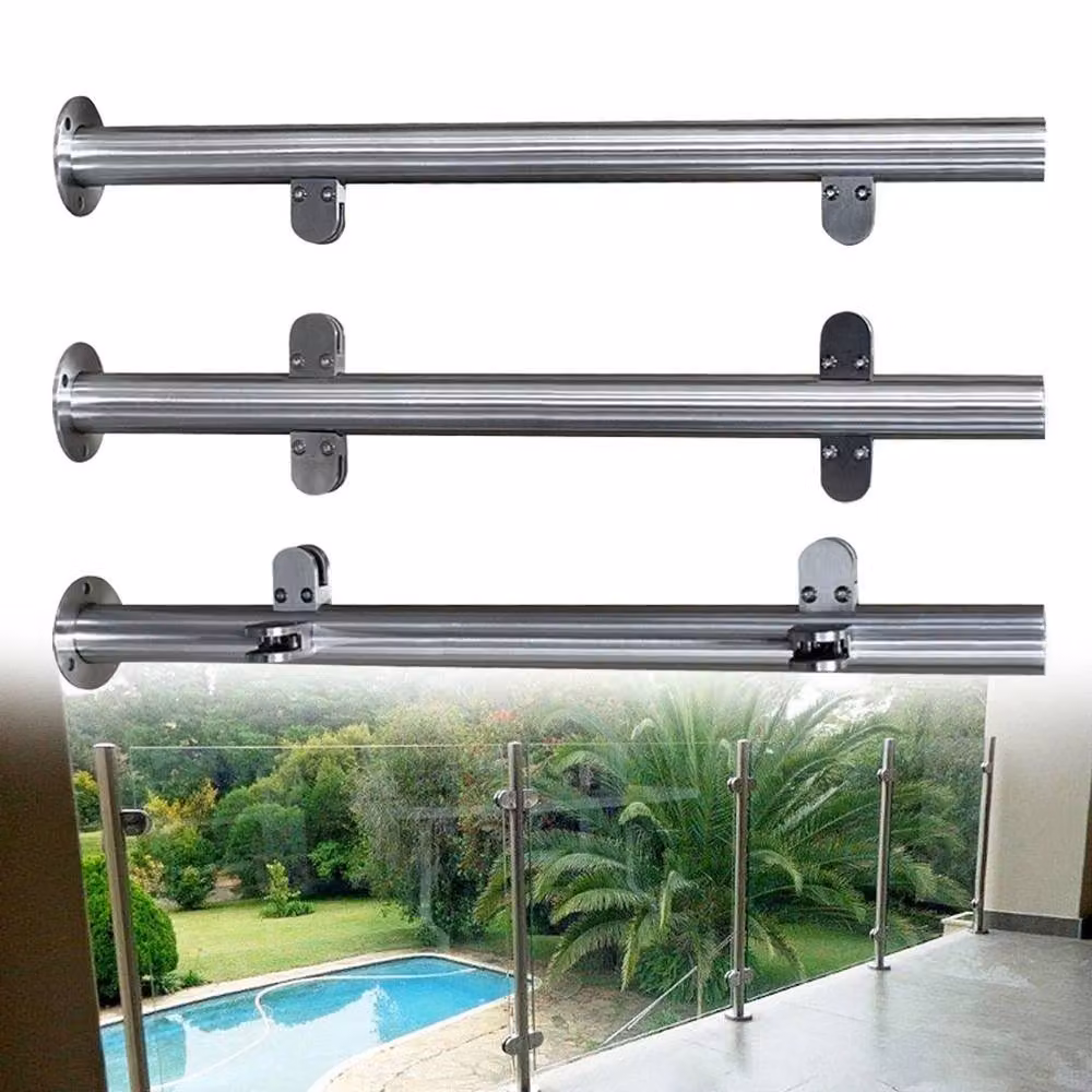 VOGREX Brushed Stainless Steel Railing Corner Post in Silver, Diameter: 4.2 cm – 2