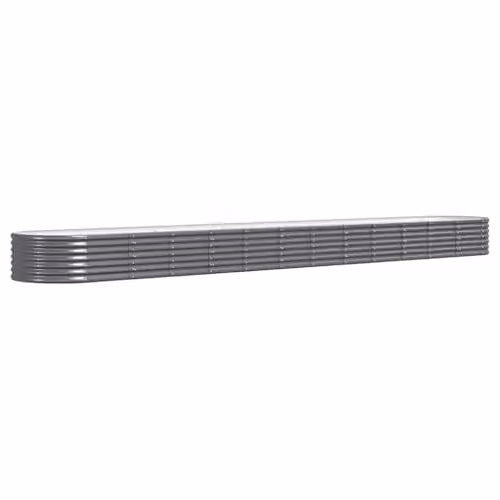 vidaXL Galvanised Steel Raised Bed in Anthracite, W: 512 cm, D: 80 cm, H: 36 cm – 1
