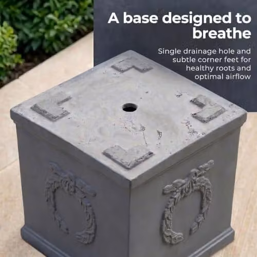 IDEALIST Grey Reinforced Stone Square Planter 37 cm – 3