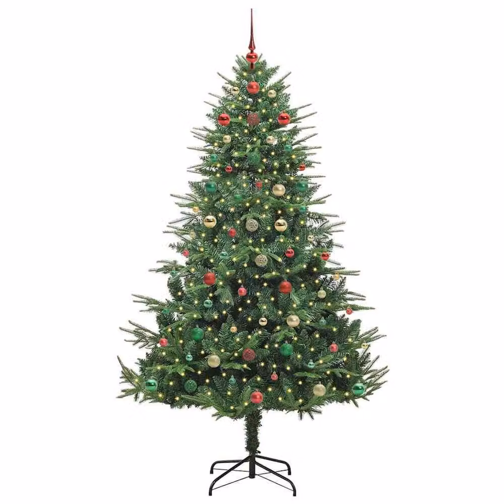 Berkfield Home Pre-lit Artificial Christmas Tree with Ball Set, Green, Height: 180 cm – 3