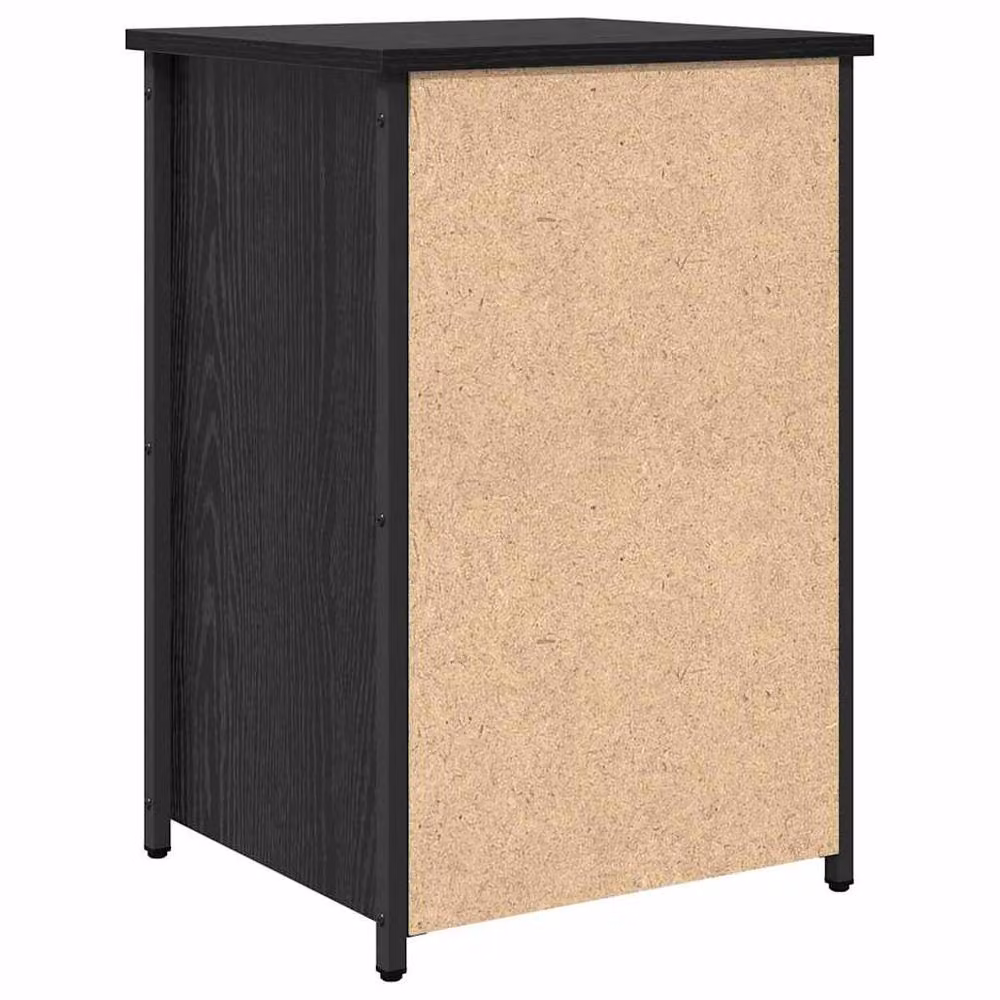 Berkfield Home Black Oak Nightstand Set in Black Engineered Wood with Medium Drawers – 5