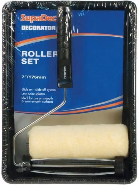 SupaDec Low Splatter Paint Roller Set in Black and White
