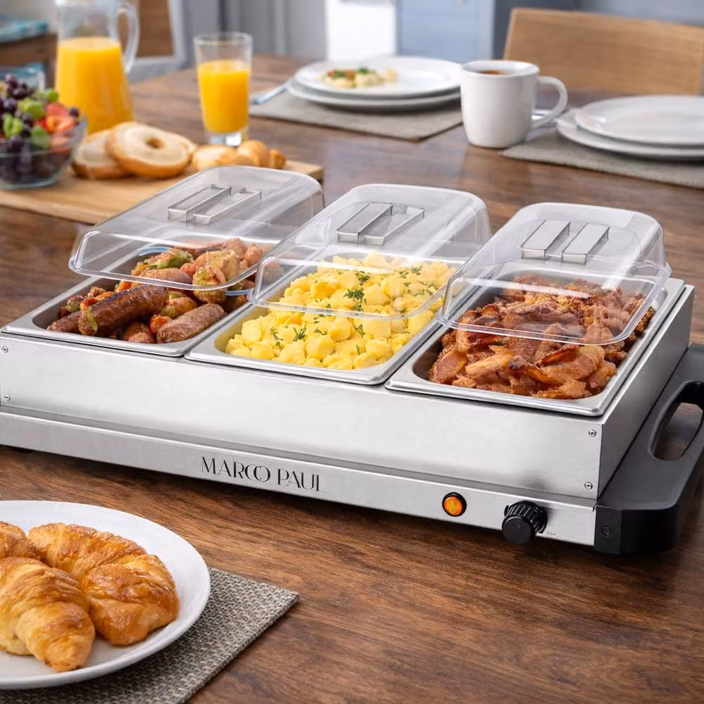 Marco Paul Electric Stainless Steel Buffet Server Food Warmer in Silver – 2