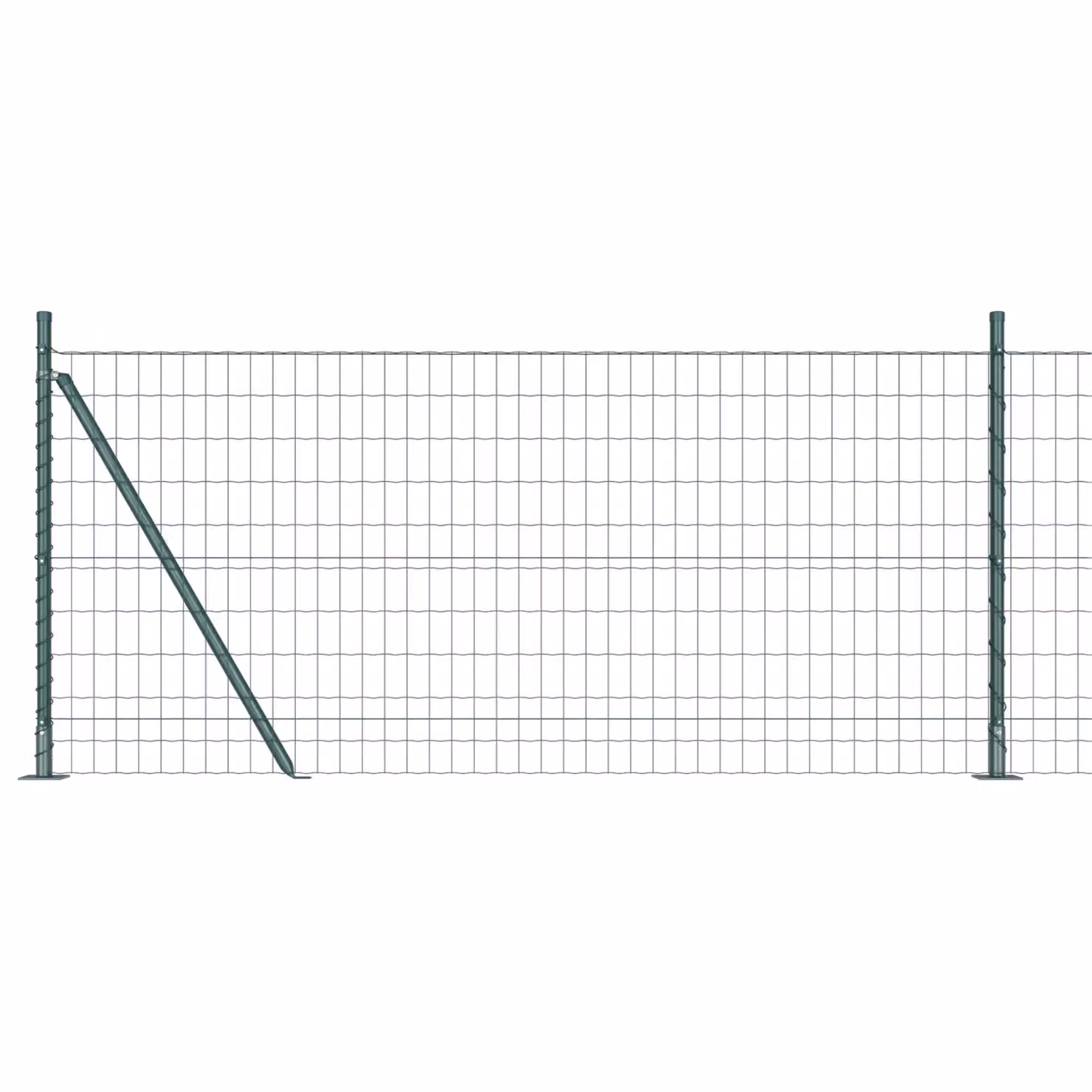 Berkfield Home Euro Fence with 13 Flanged Posts, Galvanised Steel, Silver, 0.8 x 25 m – 1