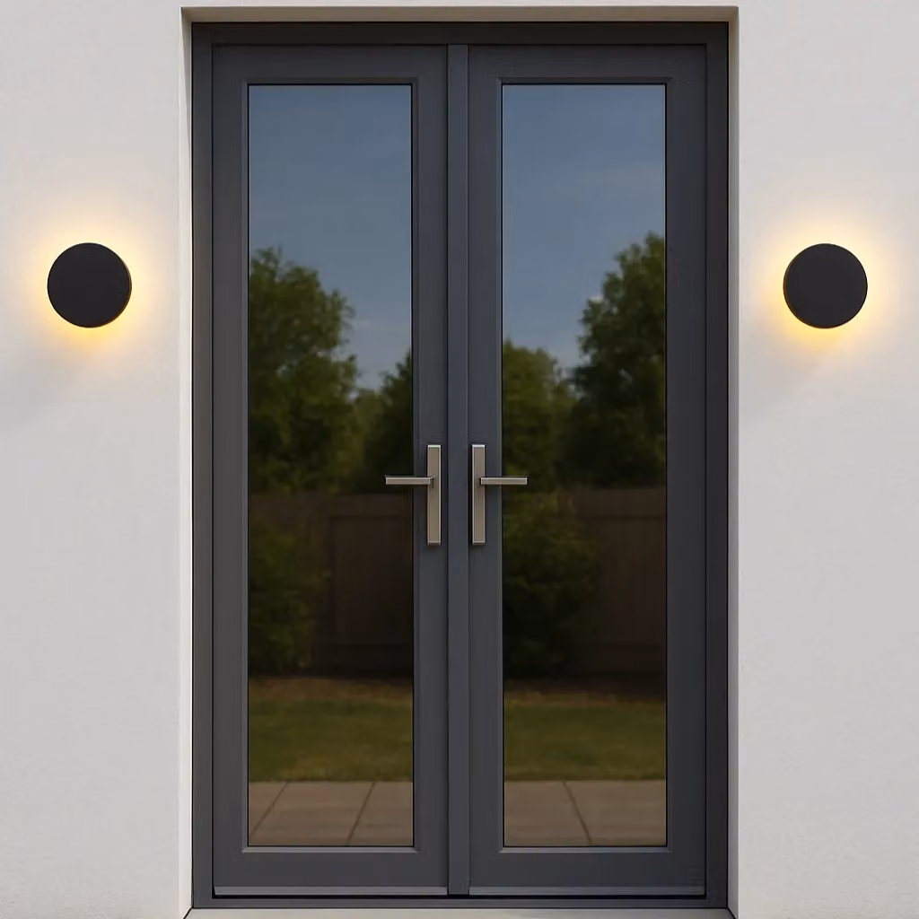 CGC Lighting Modern Black Round LED Outdoor Wall Light, IP65 Waterproof, 4000k Cool White, W/D/H: 23.0 x 20.5 x 16.5 cm – 3