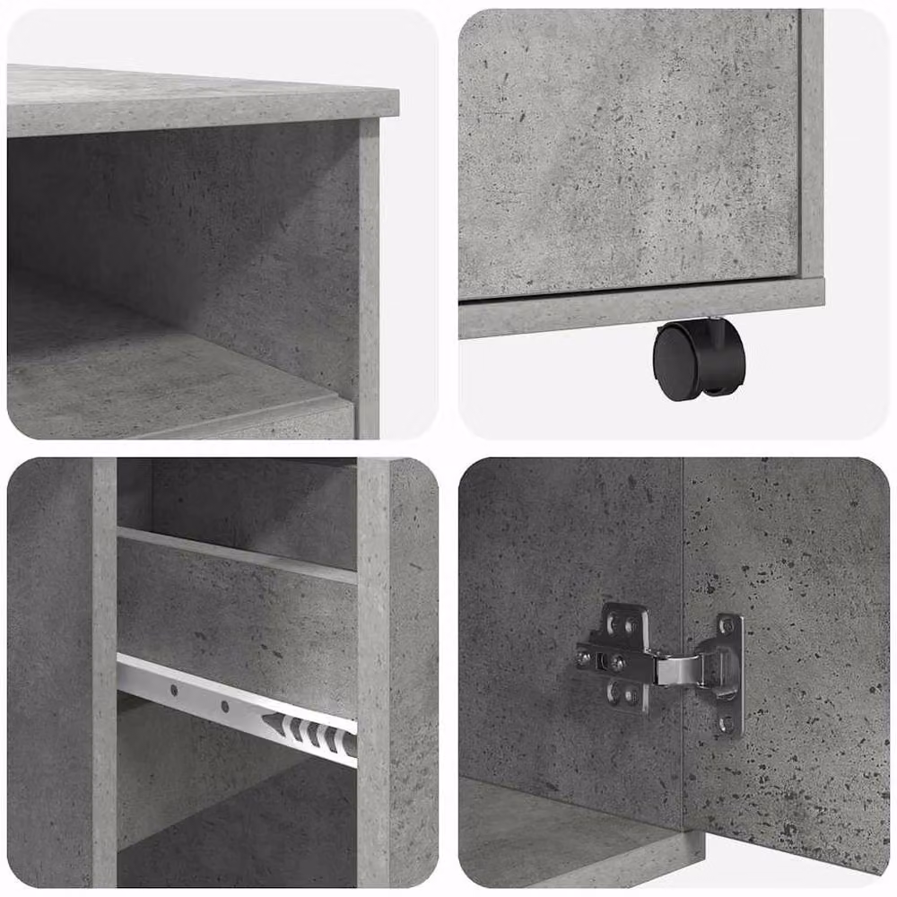 Berkfield Home Modern Concrete Grey Computer Desk in MDF – 5