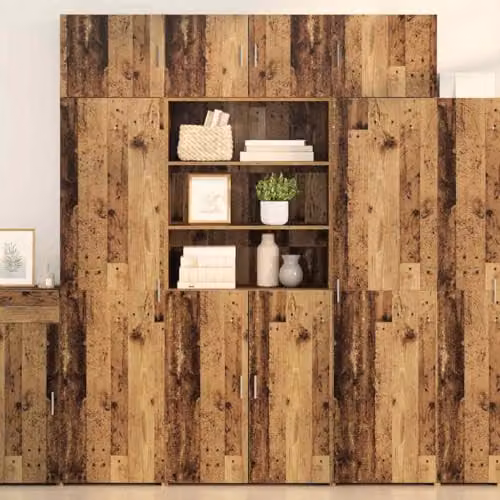 vidaXL Modern Highboard in Old Wood Brown with Hinged Doors and Internal Shelves, W/D/H: 80 x 42.5 x 185 cm – 2