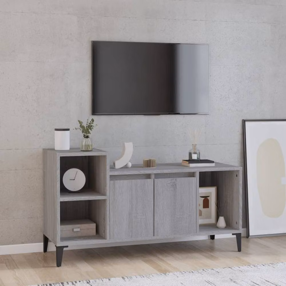 Berkfield Home Grey Sonoma TV Cabinet in Engineered Wood W/D/H: 100 x 35 x 55 cm – 2